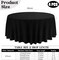4 Pack 90 Inch Black Round Tablecloths – Washable Polyester Table Covers for Weddings, Dining, Buffets, Parties, and Banquets